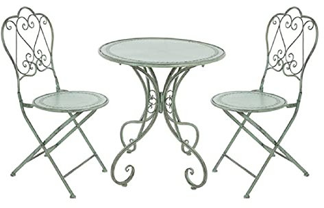 3-teiliges Gartenmöbel-Set für die Taverne im Freien, Kombination aus rundem Esstisch und Klappstühlen für die Terrasse, Tisch- und Stuhlset für den Balkon der Veranda im Innenhof, Couchtisch für den