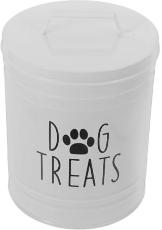Alipis Airtight Metal Dog Food Storage Tank Treat Jar Lid Treat Dispenser Holder Dog Biscuit Tin