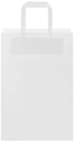 Gecheer 250 STK. Papiertragetaschen, Geschenktaschen mit Henkeln, für Einkaufen Hochzeiten Verpackungen Partys Geburtstag Weihnachten, Weiß 21x11x31 cm