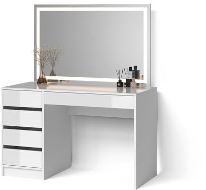 Livinity Schminktisch Imola, Weiß, 120 cm | mit LED Beleuchtung