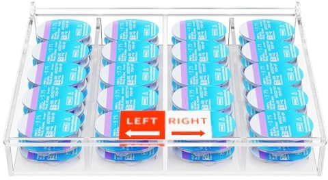Beautyflier Colored Contact Lens Organizer Case, Hold 15 PCS Each Slot, Total 60 PCS(30 Pairs), Disposable Daily Contact Lenses Portable Storage Box with Labeled R&L, Fit All Brands, Large Capacity