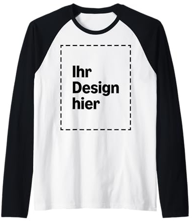 Personalisiertes Raglan-Shirt mit Druck auf der Vorderseite