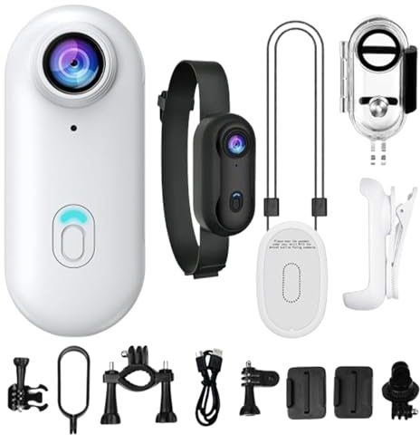 Gosnap 4k Thumb Action Camera ,Telecamera Con Registrazione Audio E Video | Action Cam Portatile | Impermeabile Con Clip Magnetica E 360° Per Ciclismo, Moto, Palestra, Escursionismo, Viaggi, Sport