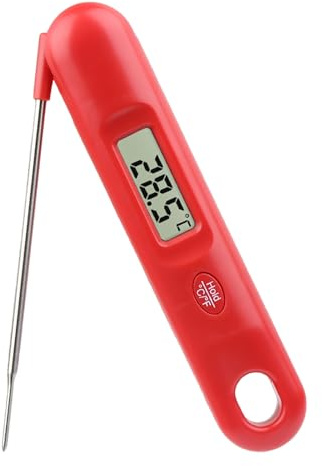 Meat Thermometers 1S Instant Read Food Thermometer Accurate Foldable Long Probe Digital Auto On/Off for Home Kitchen Cooking BBQ Grill Oven Deep Fry Meat Water Milk(Batteries Not Included)