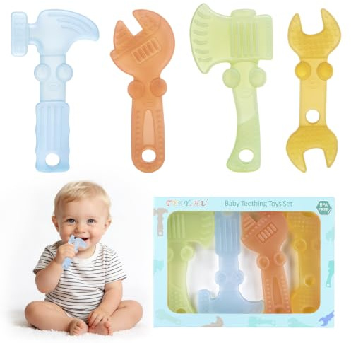 TYRY.HU Massaggiagengive per Neonati Giocattoli da Dentizione Trasparenti Silicone Alimentare per Sfogare la Dentizione Sollievo Gengive Morbido e Facile da Impugnare,Ideale per Bambini 0 3 6 12 Mesi
