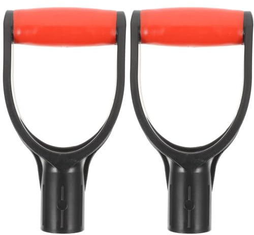 PAMINGONO 2 pezzi Manico D Forma di Pala in Plastica Manico di Ricambio per Vanga e Badile da Giardino Impugnatura Ergonomica Antiscivolo per Strumenti di Scavo e Pulizia Outdoor
