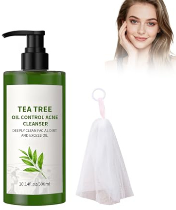 Lotion nettoyante douce pour le visage à l'huile d'arbre à thé avec effet apaisant pour toutes les peaux sensibles - Lait nettoyant doux pour les peaux sensibles - 300 ml