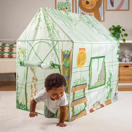Mookie Activo Greenhouse Play Tent Indoor Outdoor Kids Playhouse Garden Role Play Tent with Roll Up Doors and Windows Storage Bag Easy Assembly Ages 12+ Months