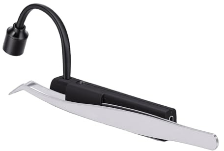 Elprico LED-franslampa, 1W 395nm Snabbhärdande ögonfransförlängning Lätt Bärbar Flexibel Slangdesign Lätt Pincettlampa för Fransförlängning Limhärdning (BLACK)