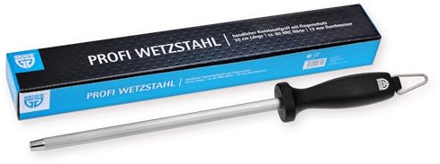 GRÄWE Wetzstahl für Messer, Profi Messerschärfer, Messerschleifer, Wetzstab für Messer, Schleifstab, Messerschärfer, Messerschleifer, 25 cm, Härte 60 HRC