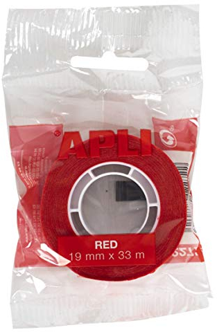 APLI – Nastro adesivo Sacchetto rosso 19 mm x 33 m rosso