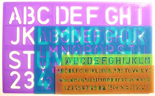 Lettering Stencil Set Letters Alphabet Stencils Craft Number Lettering Guide x 4 by Tallon