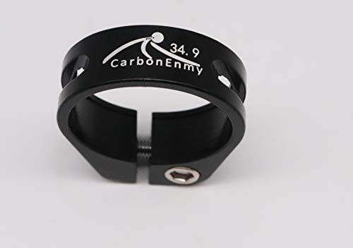 Alu Fahrrad Sattelklemme Schraube Sattelklemme saddle clamp 34,9 mm CarbonEnmy (Schwarz)