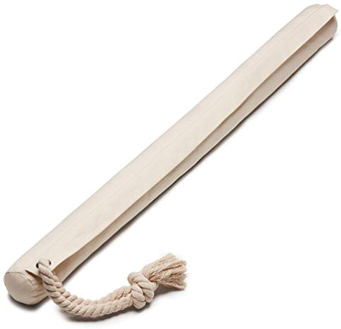 Lyvanas Zugluftstopper Baumwolle - Passgenauer 90cm Luftzugstopper mit Natursand Füllung in beige - Zugstopper Tür und Fenster in Premium Qualität (Hell)…