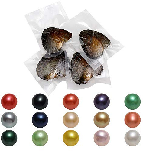 50 PC Freshwater Oyster with Pearls Inside Round Pearls Oysters Bulk 7-8mm Love Wish Pearl Party Kids Activity Birthday Gift