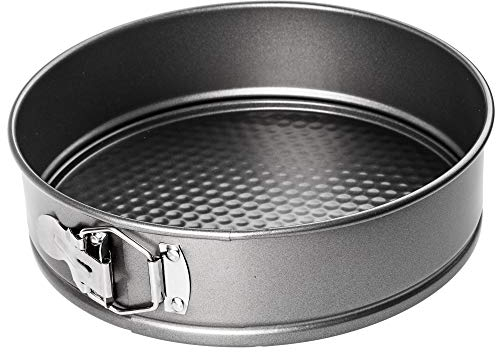 KADAX Teglia da Forno rotonda, Tortiera Apribile, Tortiera in Acciaio antiaderente con Fondo Piatto, Stampo per Torte argento, Stampo Apribile, Teglie Dolci (diametro 26 cm)
