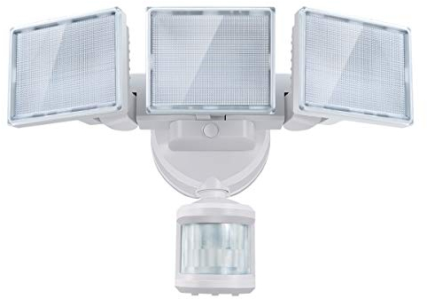 SOLLA led strahler mit bewegungsmelder, 40W 3000LM Superhell LED Fluter Außen, IP65 Wasserdicht PIR Außenstrahler,5000K 3 Köpfe LED Flutlicht für Garage, Garten, Veranda, Auffahrt