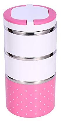Ymiko Boîte à lunch isolée 3 compartiments 1200ml acier inoxydable, empilable conservation chaleur 1 à 3 heures, compartiments étanches sans mélange, pour repas bureau randonnée pique-nique