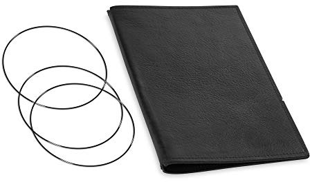 A5, revolutionäres, nachhaltiges X17-Konzept für Notizbuch, Personal Organizer und Terminplaner/Hülle für 2 Hefte! Belgisches Leder schwarz, Made in Germany,17 Jahre Garantie*