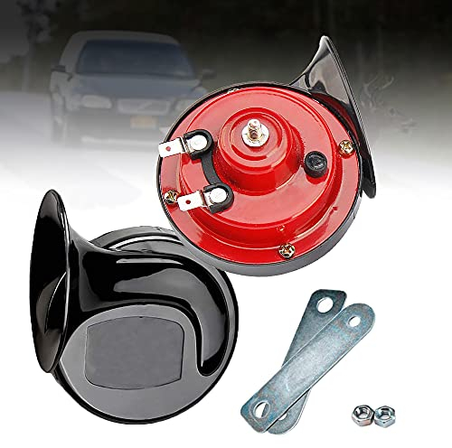 Dual Tone Car Horn,2Pcs 110DB Super Loud Train Horn Air Horns 12V Waterproof Double Horn Raging Sound Electric Snail Horn For Car Motorcycle Bikes Truck And Boats