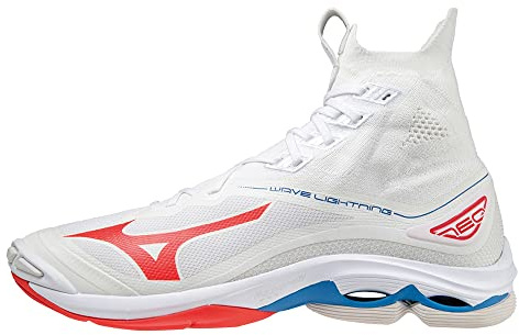 Mizuno Unisex Lightning Neo volleybollsko, Vit igition röd fransk blå, 50 EU