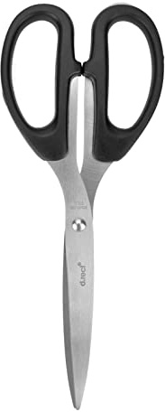 D.RECT Tijeras para Cortar de Acero Inoxidable 21 cm para Papel y Cinta Adhesiva Mango de Plástico Irrompible Tijeras para la Escuela y la Oficina, Negro