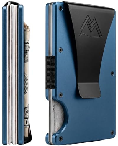 Mountain Voyage Co - Minimalistisk kreditkortshållare för män, matt marinblå, minimalistisk