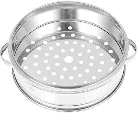 Vaporera, Cesta de vapor, Vaporera de alimentos, Vaporera de metal Vaporera de metal Vaporera de alimentos de acero inoxidable for cocinar verduras y albóndigas Dim Sum Pollo Pescado Verduras 22X18X5.