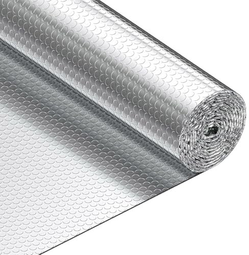 LRHELPBNR Isolierfolie 1M X 1M Reflexionsfolie Heizung Thermofolie Alu-Luftpolsterfolie Dämmfolie Isolierung Für Wohnmobile Abstellräume Garagen Fenster Dächer Gewächshäuser(10MM)