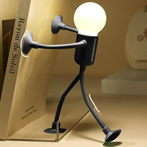 Genérico Luz nocturna de deportista de forma cambiable, luces nocturnas con forma de bricolaje, lámpara de escritorio flexible con ventosa, adornos de descompresión