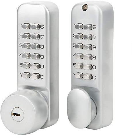 Serrure mécanique double face avec mot de passe pour porte de cour intérieure sans clé avec clavier et clés