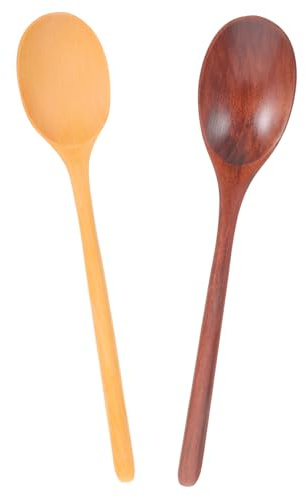 Alipis 2 Piezas Cuchara de Madera para Mango Cuchara Sopera Japonesa para Cocinar y Servir Ensaladas o Ramen
