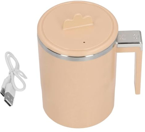 Glomora auto-agitation tasse de café, acier inoxydable rechargeable automatique magnétique auto mélange tasse de café avec couvercle pour remuer le thé au lait de café 350 ml (Pink)