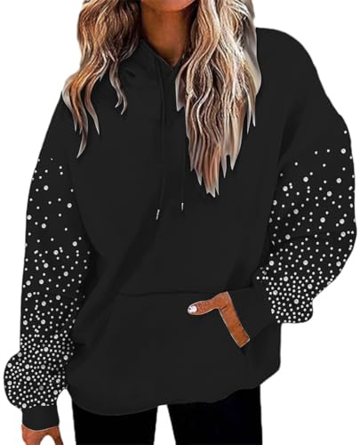 Damtröjor träningströjor damer huvtröjor för kvinnor Storbritannien eleganta damtröjor tröja väder toppar halloween tröja stickad tröja överdimensionerade huvtröjor jumper träningskläder, Svart, XXL