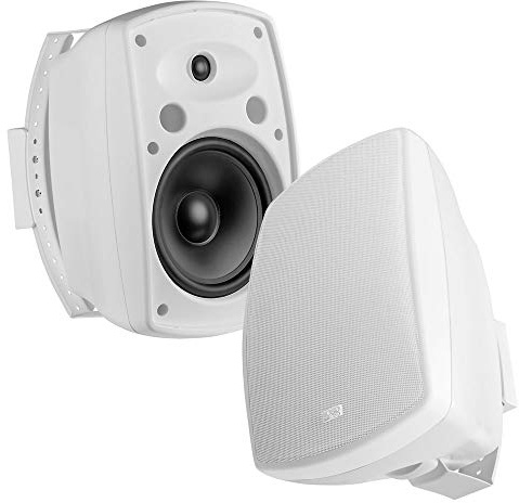 OSD Audio 8” Patio Speaker Pair – Indoor/Outdoor Stereo, White – AP850