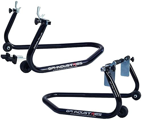 GP Pro Series Front and Rear Motorcycle Sportbike Paddock Stands Lifts for use on Yamaha YZF R1 R1s R1m R6 R6s R3 FZ1 FZ6 FZ9 FZ09 FZ10 FZ07 MT07 MT09 MT10 and More