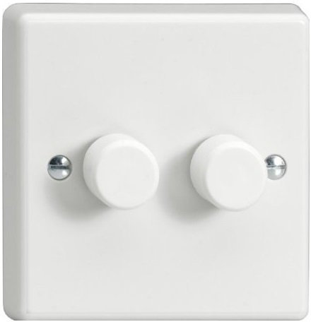 Dimmer Switch 800w Double Standard Dimmer Switch Classic White Plastic 400w x 2