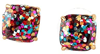 kate spade new york Mini Small Square Studs Earrings Multi Glitter One Size