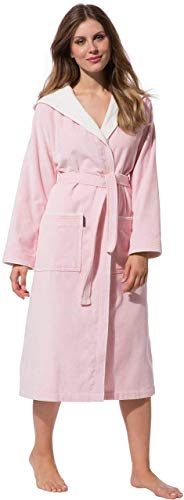 Morgenstern Peignoir de Bain Femme avec Capuche 100% Coton Éponge OEKO-TEX® Robe de Chambre Leonie Rose M