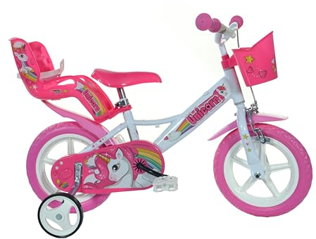 Einhorn Kinderfahrrad Unicorn Mädchenfahrrad – 12 Zoll| Original | Kinderrad mit Stützrädern, Puppensitz und Fahrradkorb - Das Einhorn Fahrrad als Geschenk für Mädchen