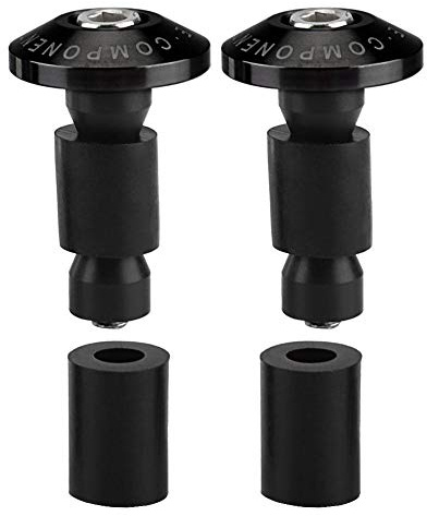 Aramox Motorrad Lenkerendkappe, Lenkerendkappe für Motorräder 22mm 7/8 inch Lenker Stecker Gummi, Aluminiumlegierung, Schwarz