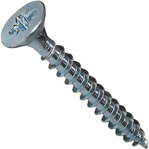 AERZETIX - Lot de 100 - Vis à Bois - Ø4x30mm - en Acier Zingué Métal - Tête Fraisée - à Empreinte Cruciforme Pozidriv - Couleur Argent - C44808