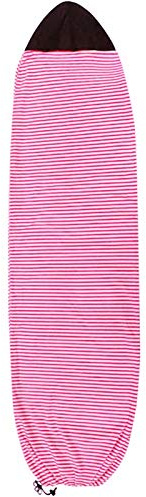 Cukol Surfboard Sock Cover, Quick Dry Stretch Surfboard Bag With Drawstring Closure & Padded Nose Protector Surfing Accessories 230X50CM Pink