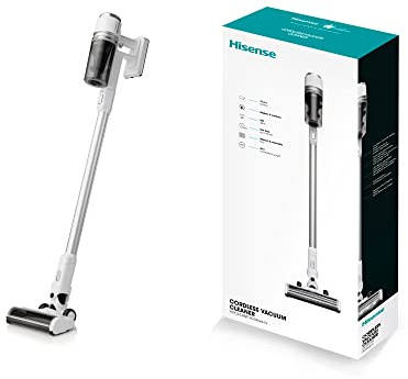 Hisense HVC6134W Dammsugare Kvast utan kabel, 21,6 V, 2 hastigheter, upp till 35 Minuter autonomi, LED-lampor i borste för att optimera rengöring, Konvertibel till handdammsugare