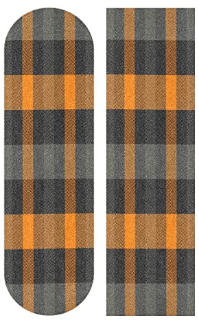 GuoChe Orange und Schwarz Buffalo Check 44 x 10 Skateboard Griptape Longboards Griptape Schleifpapier für Rollerboards Die Wahl von Profi-Skatern weltweit