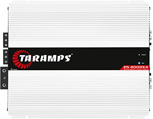 Taramps DS 4000x4 1 Ohm 4000 Watts Rms 4 Channels of 1000x4 Watts Car Audio Amplifier Class D Full Range Crossover Fixed Rca / High Level Input System
