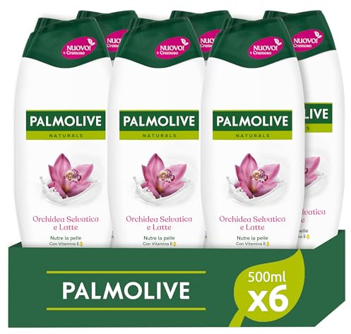 Palmolive Naturals Duschgel Orchidee und Milch 500 ml | Duschbad mit Vitamin E | Hinterlässt die Haut weich | Mit Mandelmilch pflanzlichen Ursprungs | Inhaltsstoffe zu 95% natürlichen Ursprungs*