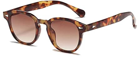 LHSDMOAT Retro Depp-Stil Round Sonnenbrille Herren Damen - Vintage 70er Jahre UV400-Schutz sunglasses für Fahrten, Reisen & Outdoor Aktivitäten