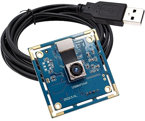 ELP Module de caméra USB 8 MP autofocus USB sans distorsion Webcam pour ordinateur, Full HD 2448P Lightburn Module de caméra embarquée pour imprimante 3D, industrie