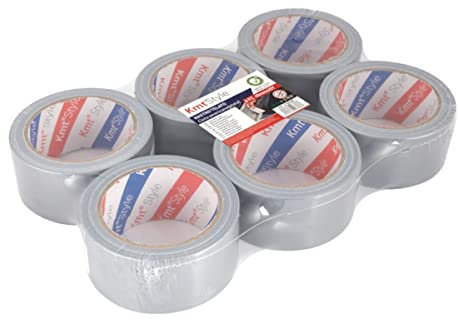 A2ZWORLD 6 unidades de cinta adhesiva de tela, cinta americana reforzada, tamaño 48 mm x 20 años, total 120 años (gris plateado)